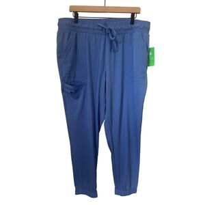 NWT Healing Hands HH Works Renee Scrub Pants XL Blue Jogger